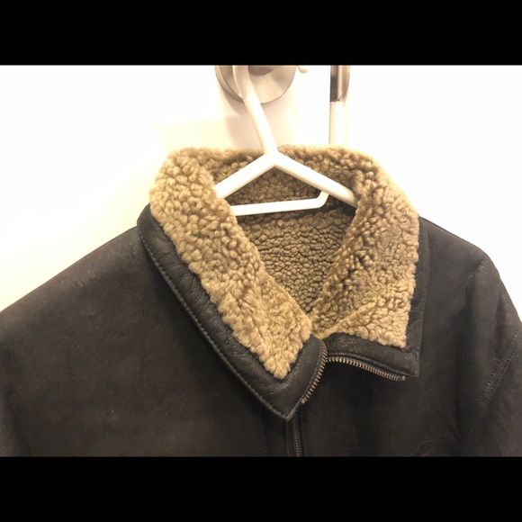 Men Sherpa-Lined Leather Jacket (Large) - Picture 3 of 4